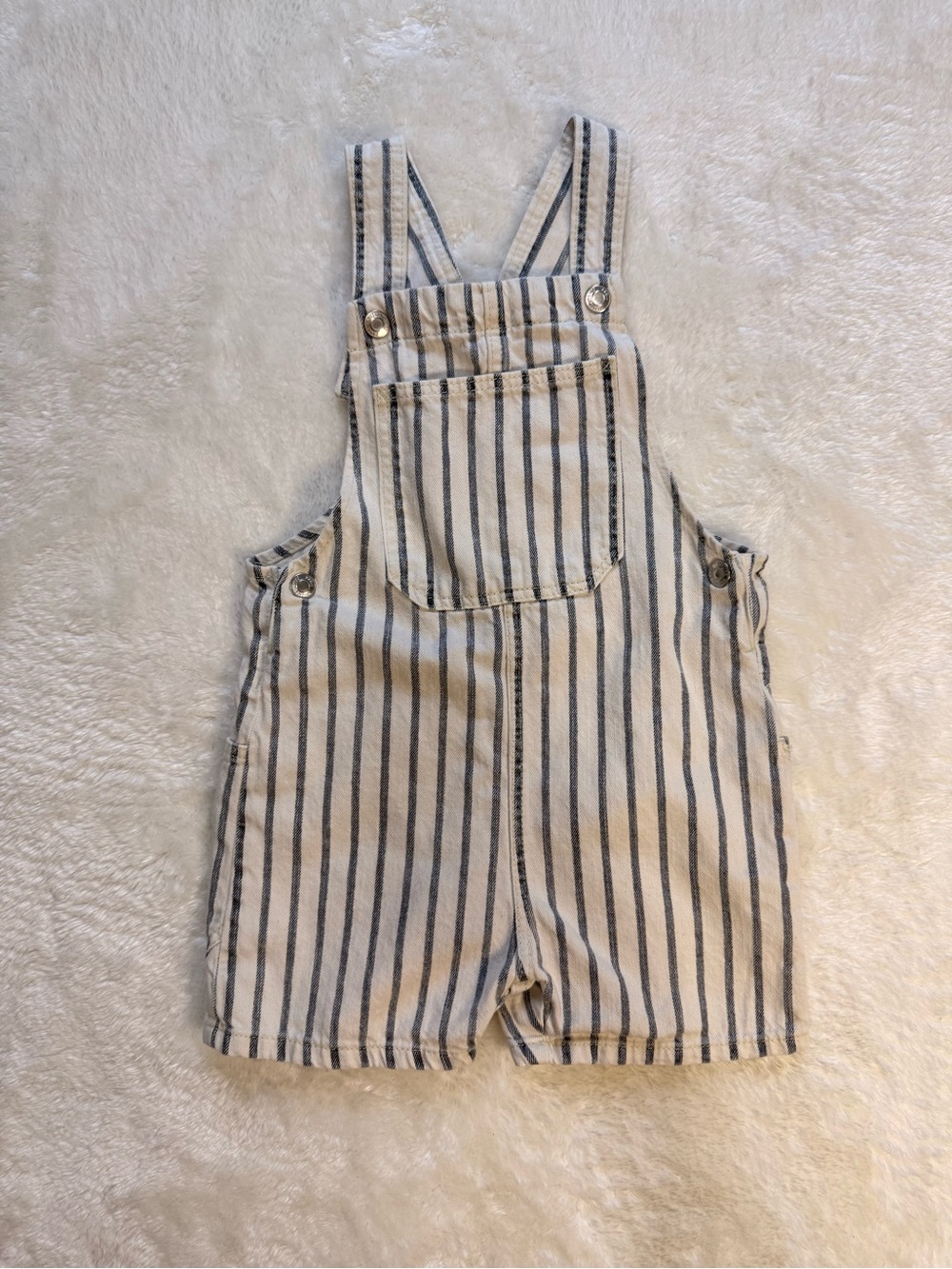 Zara Striped Cotton Kids White and Blue Overalls Size 3-4 years